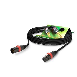 Mikrofonkabel SC-Square 4-Core MKII Highflex, 4 x 0.20 mm² | XLR / XLR, NEUTRIK® | 0,50m | schwarz | rot