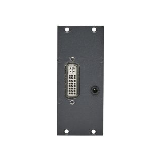 Steckverbinder-Modul DVI24+5 + 3,5 mm Stereoklinke fem. -> Steck- / Schraubklemme, 2 HE, 1 BE für SYS-Gehäuseserien, Farbe: anthrazit, RAL 7016 | SYCFB21-DVI-S