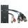 Steckverbinder-Modul VGA + 3,5 mm Stereoklinke fem. -> 0,2m Kabel 5xBNC + 2xCinch / RCA fem., 2 HE, 1 BE für SYS-Gehäuseserien, Farbe: anthrazit, RAL 7016 | SYCFB21-VGA-C2