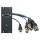 Steckverbinder-Modul VGA + 3,5 mm Stereoklinke fem. -> 0,2m Kabel 5xBNC + 3,5 mm Stereoklinke fem., 2 HE, 1 BE für SYS-Gehäuseserien, Farbe: anthrazit, RAL 7016 | SYCFB21-VGA-C4