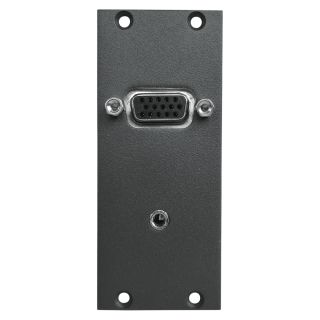 Steckverbinder-Modul VGA + 3,5 mm Stereoklinke fem. -> Steck- / Schraubklemme, 2 HE, 1 BE für SYS-Gehäuseserien, Farbe: anthrazit, RAL 7016 | SYCFB21-VGA-S