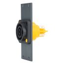 Steckverbinder-Modul powerCON® T1 (NAC3FPX), 2 HE, 1 BE für SYS-Gehäuseserien, Farbe: anthrazit, RAL 7016 | SYCFB21-NAC3FPX