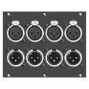 Steckverbinder-Modul 4 x XLR male / 4 x XLR female, 2 HE,...