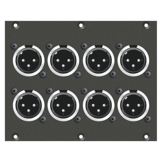 Steckverbinder-Modul 8 x XLR male, 2 HE, 3 BE fr SYS-Gehuseserien, Farbe: anthrazit, RAL 7016