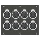 Steckverbinder-Modul 8 x XLR female, 2 HE, 3 BE für...