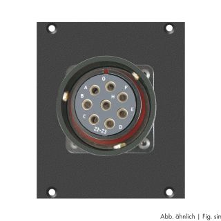 Steckverbinder-Modul seitlich LK08 female, CA-COM.-komp. -> 2 x 14pol Flachsteck-Buchsen, verriegelbar, 2 HE; Tiefe: 80 mm für SYSBOXX, Farbe: anthrazit, RAL 7016