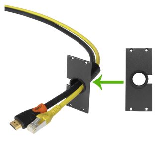 Frontblech Kabeldurchführung Ø=12 mm, 2 HE, 1 BE für SYS-Gehäuseserien, verzinktes Stahlblech, Farbe: anthrazit, RAL 7016