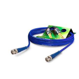 Video-Patchkabel HD-SDI (HDTV) SC-Vector 0.8/3.7, 1  x  0.80 mm² | BNC / BNC, HICON | 0,50m | blau | blau