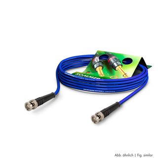 Video-Patchkabel HD-SDI (HDTV) SC-Vector 0.8/3.7, 1  x  0.80 mm² | BNC / BNC, HICON | 1,00m | blau | weiß