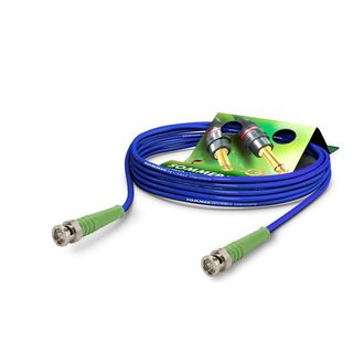 Video-Patchkabel HD-SDI (HDTV) SC-Vector 0.8/3.7, 1  x  0.50 mm² | BNC / BNC, DAMAR & HAGEN | 0,25m | blau | grün