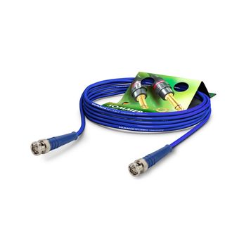 Video-Patchkabel HD-SDI (HDTV) SC-Vector 0.8/3.7, 1  x  0.50 mm² | BNC / BNC, DAMAR & HAGEN | 1,00m | blau | blau