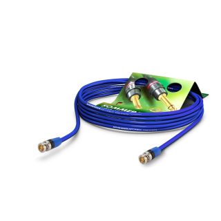 Video-Patchkabel HD-SDI (HDTV) SC-Vector 0.8/3.7, 1  x  0.80 mm² | BNC / BNC, NEUTRIK® | 0,50m | blau | blau