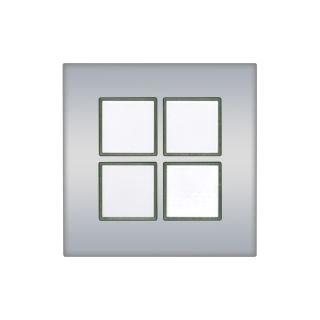 Tastermodul, 4-fach, EIB-KNX® 4-fach-Tastermodul, EIB / KNX mit LED-Beleuchtung, Baugröße: 45x45 mm, Kunststoff, Farbe: alusilber | W45KSAP-EIB