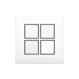 Tastermodul, 4-fach, EIB-KNX® 4-fach-Tastermodul, EIB / KNX mit LED-Beleuchtung, Baugröße: 45x45 mm, Kunststoff, Farbe: reinweiß | W45KWAP-EIB