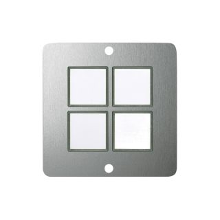 Tastermodul, 4-fach, EIB-KNX® 4-fach-Tastermodul, EIB / KNX mit LED-Beleuchtung, Baugröße: 50x50 mm, Edelstahl, Farbe: Edelstahl | W50M-AP-EIB