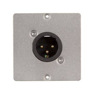 Anschluss-Modul XLR male —> Schraubklemme, Baugröße: 50x50 mm, Edelstahl, Farbe: Edelstahl | W50M-CP-1XM-S