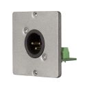 Anschluss-Modul XLR male —> Schraubklemme, Baugröße: 50x50 mm, Edelstahl, Farbe: Edelstahl | W50M-CP-1XM-S