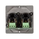 Anschluss-Modul 2 x XLR / Klinke-Combo fem. ?> Schraubklemme, Baugröße: 50x50 mm, Edelstahl, Farbe: Edelstahl | W50M-CP-2XJ-S