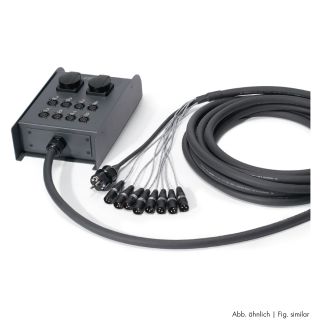 Sommer cable AES / EBU, DMX & Power System , XLR 3-pol male/XLR 3-pol female/Schuko-Einbaudose (IP54)/Schukostecker; HARTING/NEUTRIK® | 08/00 | 5,00m | D