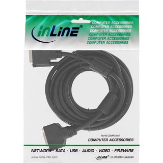 InLine DVI-D Verlngerung, Dual Link 24+1 Stecker auf 24+1 Buchse, 2 Ferrite, 5m