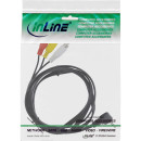 InLine® Audio/Video Kabel, 3,5mm 4pol Stecker auf 3x...