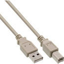 InLine USB 2.0 Kabel, A an B, beige, 2m