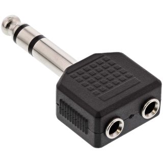 InLine® Audio Adapter Stereo, 6,3mm Klinke Stecker an 2x 3,5mm Klinke Buchse