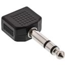 InLine Audio Adapter, 6,3mm Klinke Stecker Stereo an 2x...