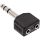 InLine Audio Adapter, 6,3mm Klinke Stecker Stereo an 2x 3,5mm Klinke Buchse, Stereo