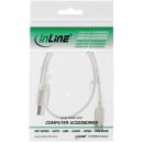 InLine USB 2.0 Kabel, A an B, transparent, mit Ferritkern, 0,5m