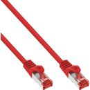 InLine Patchkabel, S/FTP (PiMf), Cat.6, 250MHz, PVC, Kupfer, rot, 0,3m