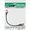 InLine Patchkabel, S/FTP (PiMf), Cat.6, 250MHz, PVC, Kupfer, schwarz, 0,3m