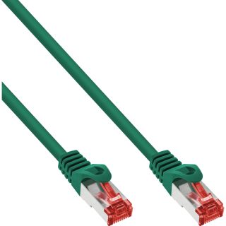 InLine Patchkabel, S/FTP (PiMf), Cat.6, 250MHz, PVC, Kupfer, grün, 0,5m