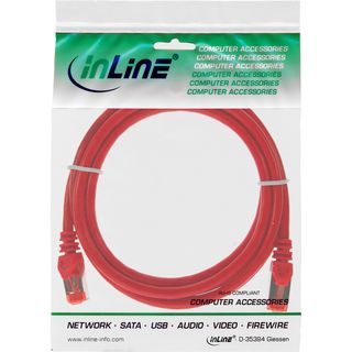 InLine Patchkabel, S/FTP (PiMf), Cat.6, 250MHz, PVC, Kupfer, rot, 1m