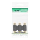 InLine Audio/Video Adapter, 3x Cinch Buchse auf 3x Cinch Buchse, vergoldet