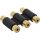 InLine Audio/Video Adapter, 3x Cinch Buchse auf 3x Cinch Buchse, vergoldet