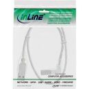 InLine USB 2.0 Kabel, A an B rechts abgewinkelt, transparent, 2m