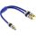 InLine Cinch-Y-Kabel, PREMIUM, 1x Cinch Buchse zu 2x Cinch Stecker, 0,25m