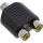 InLine Audio Adapter, 3,5mm Klinke Buchse Mono an 2x Cinch Buchse