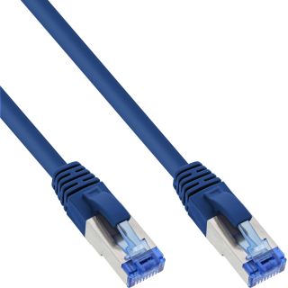 InLine® Patchkabel, S/FTP (PiMf), Cat.6A, halogenfrei, blau, 5m