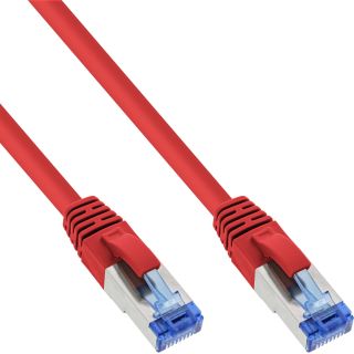 InLine® Patchkabel, S/FTP (PiMf), Cat.6A, halogenfrei, rot, 1m