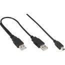 InLine USB Mini-Y-Kabel, 2x Stecker A an Mini-B Stecker...