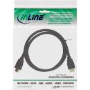 InLine HDMI Kabel, HDMI-High Speed, Stecker / Stecker, verg. Kontakte, schwarz, 1m