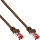 InLine® Patchkabel, S/FTP (PiMf), Cat.6, 250MHz, PVC, Kupfer, braun, 15m