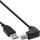 InLine USB 2.0 Kabel, A an B unten abgewinkelt, schwarz, 0,5m