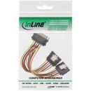 InLine SATA Strom-Y-Kabel, SATA Buchse an 2x SATA Stecker mit Sicherheitslasche, 0,15m