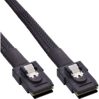 InLine® SAS Kabel int., Mini-SAS SFF-8087/Mini-SAS SFF-8087, m. Sideband, 0,5m