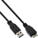 InLine® USB 3.2 Gen.1 Kabel, A an Micro B, schwarz, 0,5m