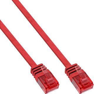 InLine® Patchkabel flach, U/UTP, Cat.6, rot, 2m