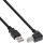 InLine USB 2.0 Kabel, A an B unten abgewinkelt, schwarz, 3m